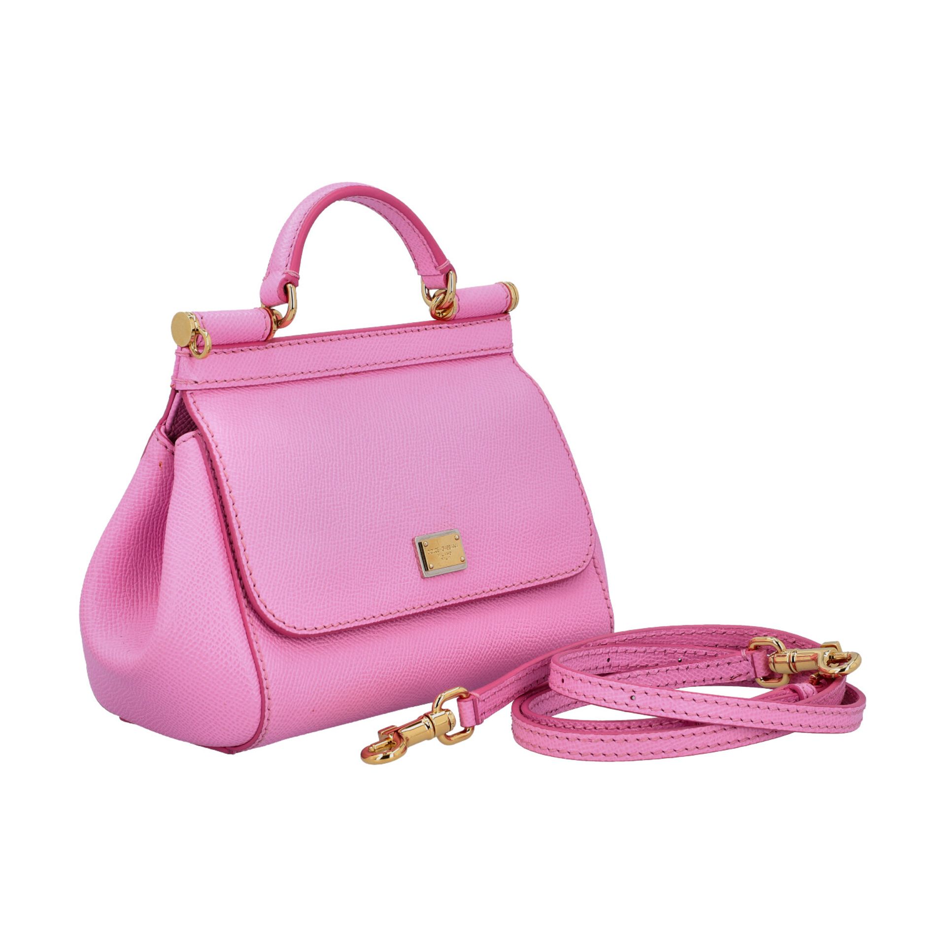 DOLCE & GABBANA Handtasche "MINI SICILY", akt. NP.: 1.150,-€.Fein genarbtes Leder in - Image 2 of 8