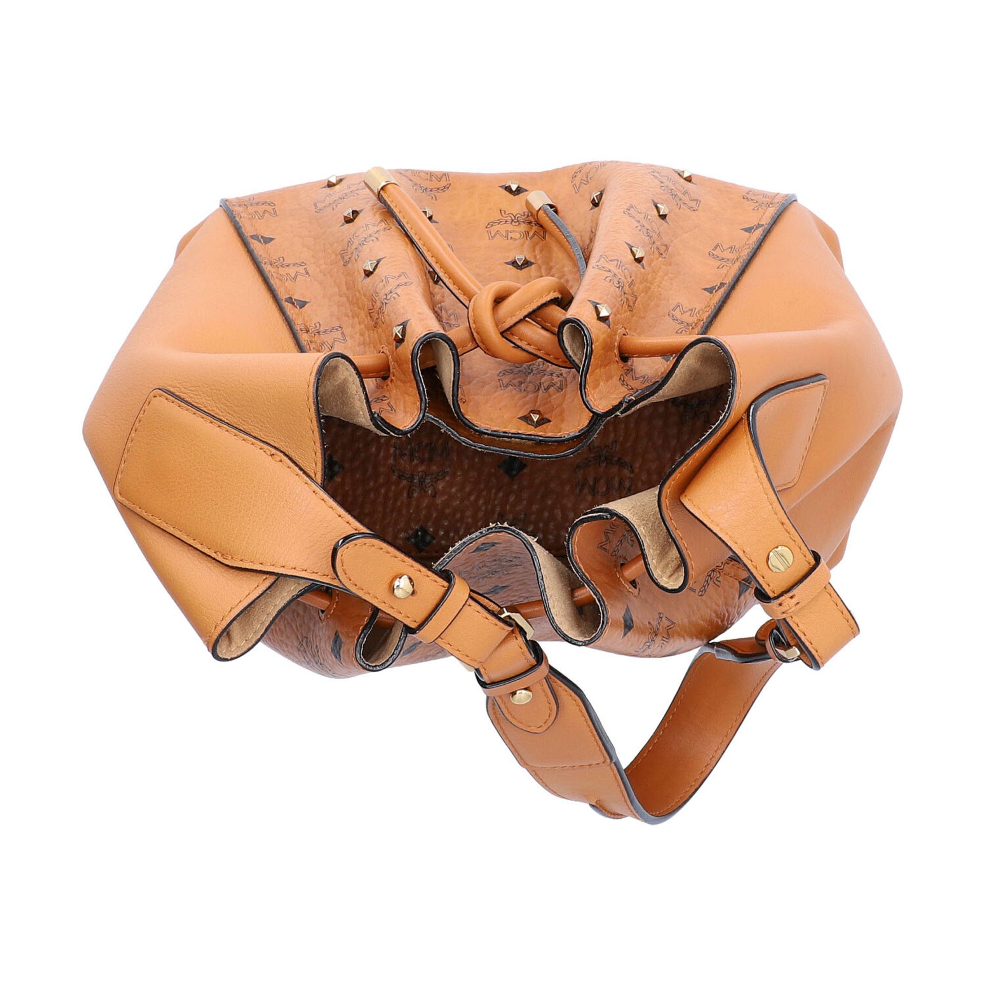 MCM Beuteltasche "DRAWSTRING SMALL", NP. ca.: 750,-€.Heritage Serie auf cognacfarben - Image 6 of 8