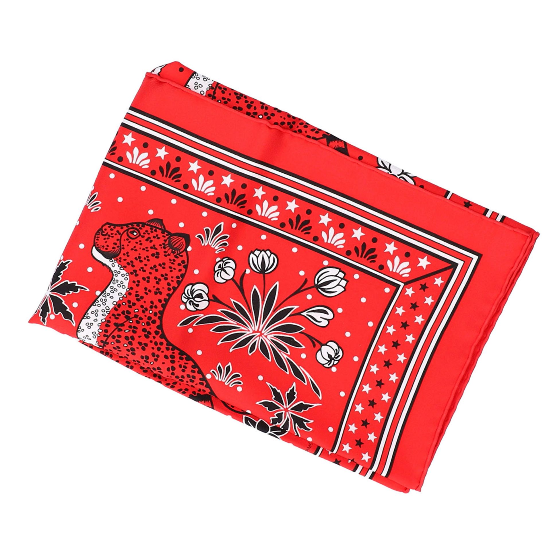 HERMÈS Bandana "LES LEOPARDS".Designed by Christiane Vauzelles, Motiv aus dem Jahr 19 - Image 2 of 3