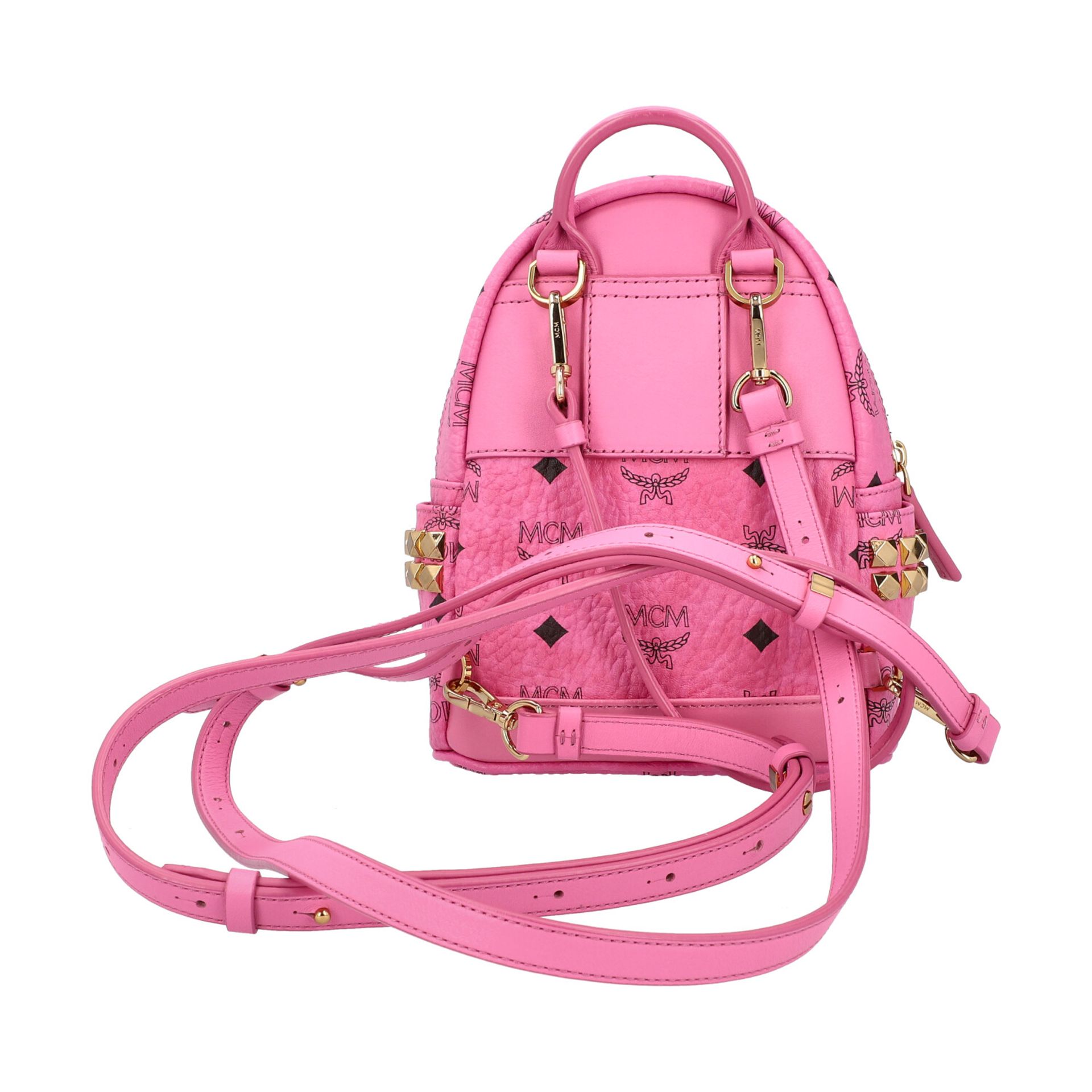 MCM Mini Rucksack "STARK BEBE BOO".Akt. NP.: 685,-€. Visetos Serie in Rosa mit goldf - Image 4 of 8