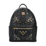 MCM Rucksack "STARK SIDE STUDS", akt. NP.: 685,-€.Visetos Serie in Schwarz mit goldf