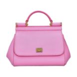 DOLCE & GABBANA Handtasche "MINI SICILY", akt. NP.: 1.150,-€.Fein genarbtes Leder in