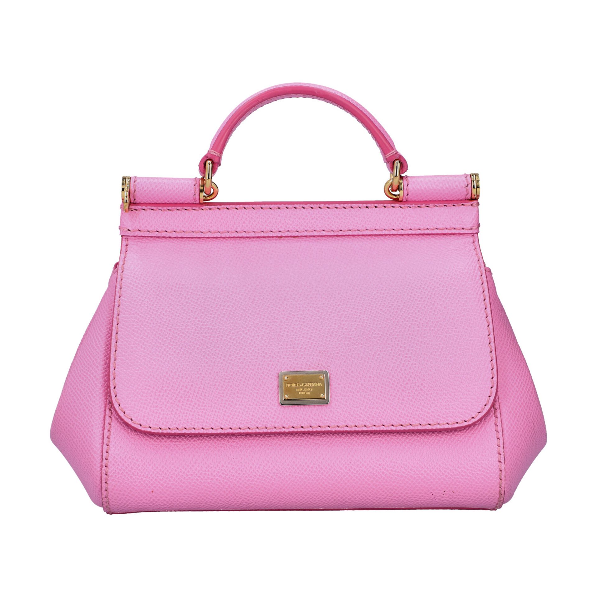 DOLCE & GABBANA Handtasche "MINI SICILY", akt. NP.: 1.150,-€.Fein genarbtes Leder in