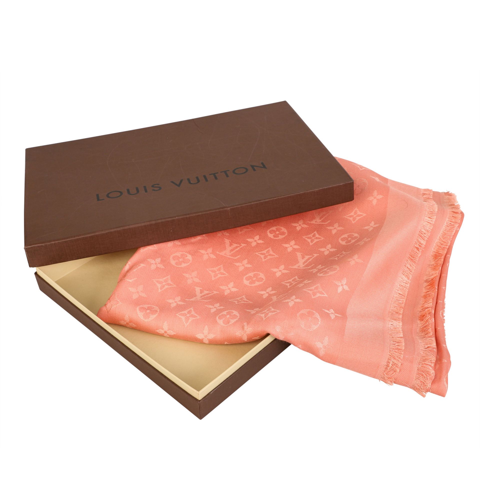 LOUIS VUITTON Foulard "MONOGRAM", akt. NP.: 435,-€.60% Seide, 40% Wolle in Rosafarbe - Image 3 of 4