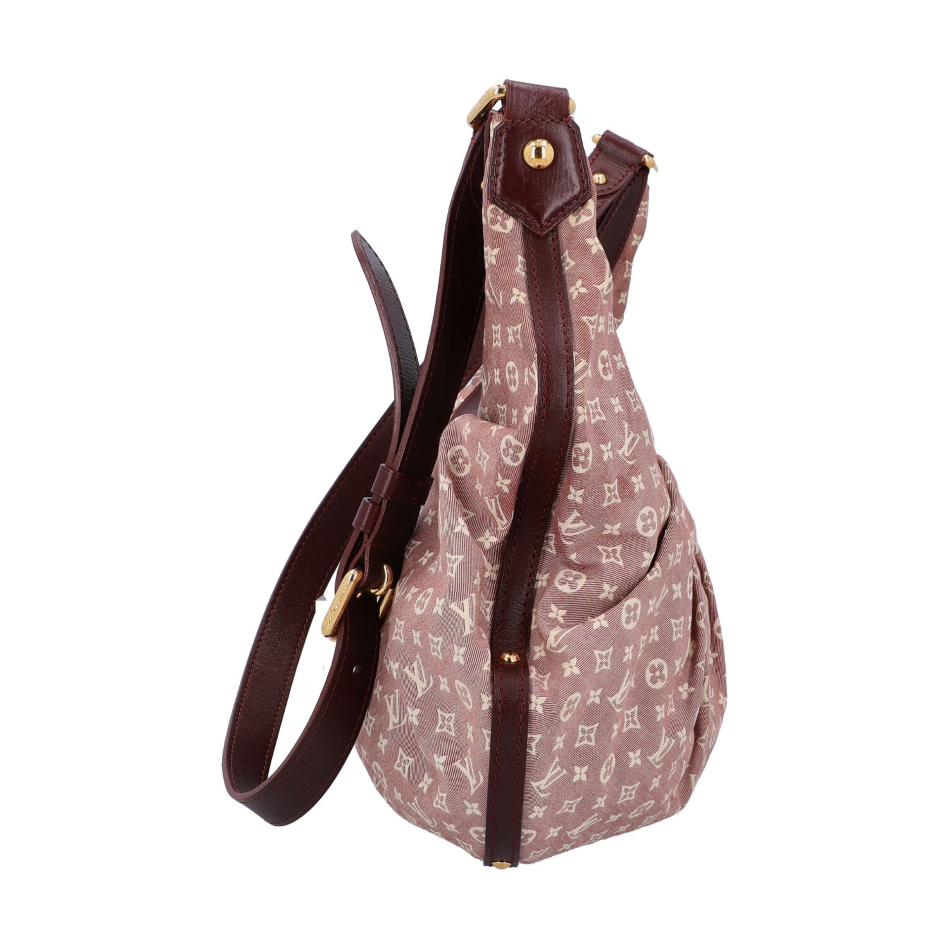 LOUIS VUITTON Hobobag "MANON PM", Koll.: 2010.Mini Lin Serie in Bordeaux, Lederdetails - Bild 3 aus 8