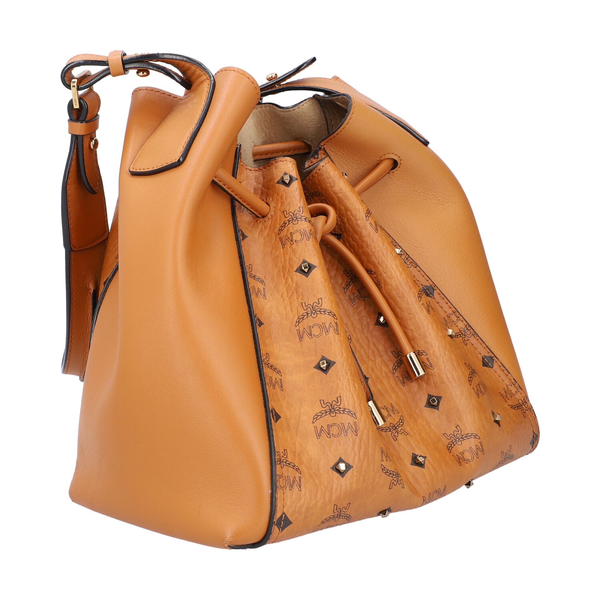 MCM Beuteltasche "DRAWSTRING SMALL", NP. ca.: 750,-€.Heritage Serie auf cognacfarben - Image 2 of 8