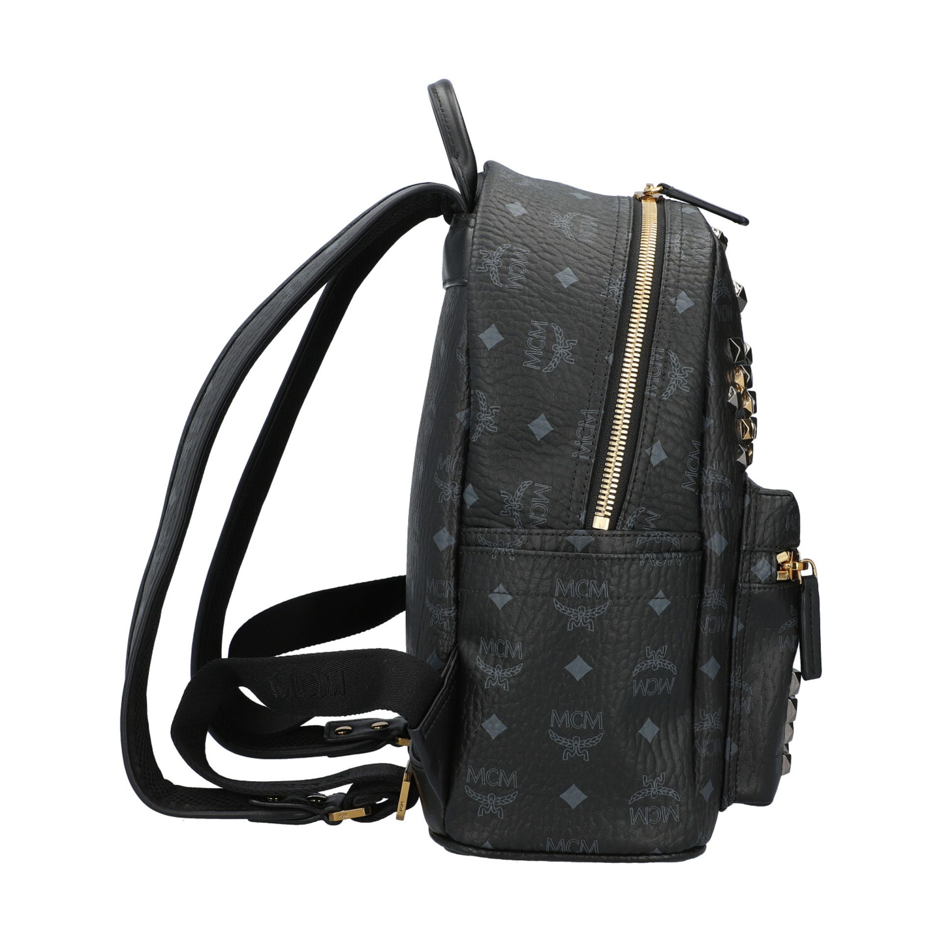 MCM Rucksack "STARK SIDE STUDS", akt. NP.: 685,-€.Visetos Serie in Schwarz mit goldf - Bild 3 aus 8