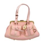 CHRISTIAN DIOR Henkeltasche "MISS DIOR FRAME", Koll.: 2005.Rosafarbenes Modell aus Nyl