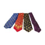 Vintage Krawatten-Konvolut.Konvolut bestehend aus 3x VERSACE und 1x GUCCI Seidenkrawat