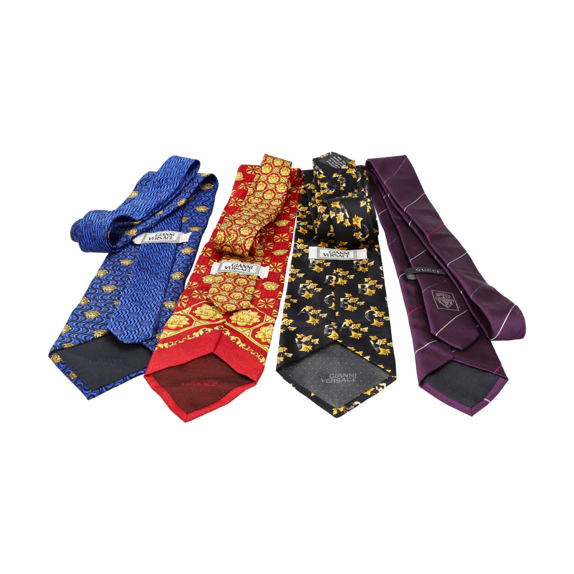 Vintage Krawatten-Konvolut.Konvolut bestehend aus 3x VERSACE und 1x GUCCI Seidenkrawat - Bild 2 aus 2