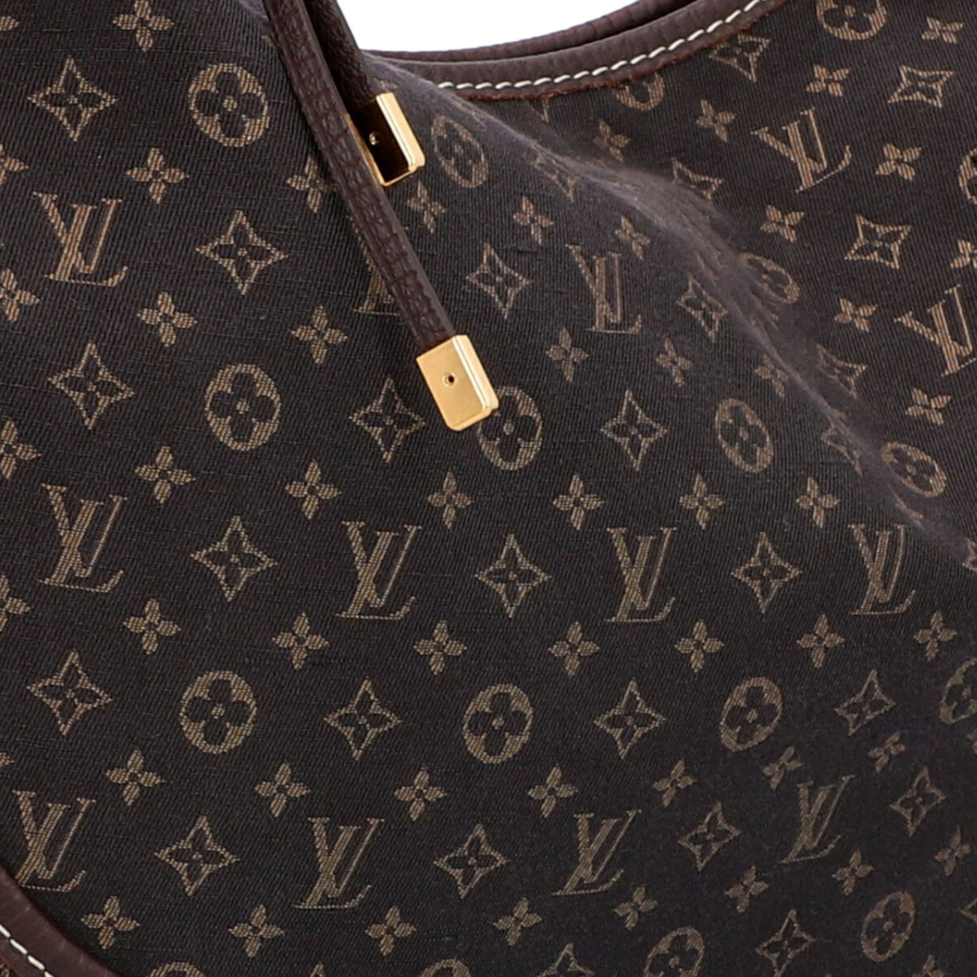 LOUIS VUITTON Hobobag "MANON MM", Koll.: 2008.Mini Lin Serie in Ebene mit dunkelbraune - Bild 8 aus 8