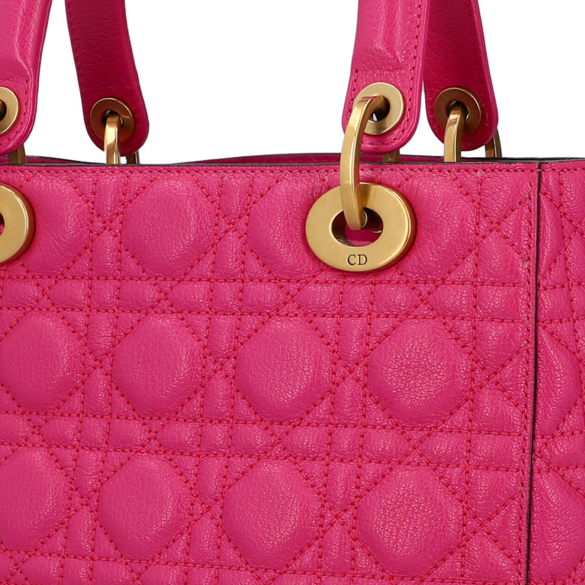 CHRISTIAN DIOR Handtasche "LADY DIOR", Koll. 2018.Limited Edition in Fuchsia. NP. ca.: - Image 7 of 8