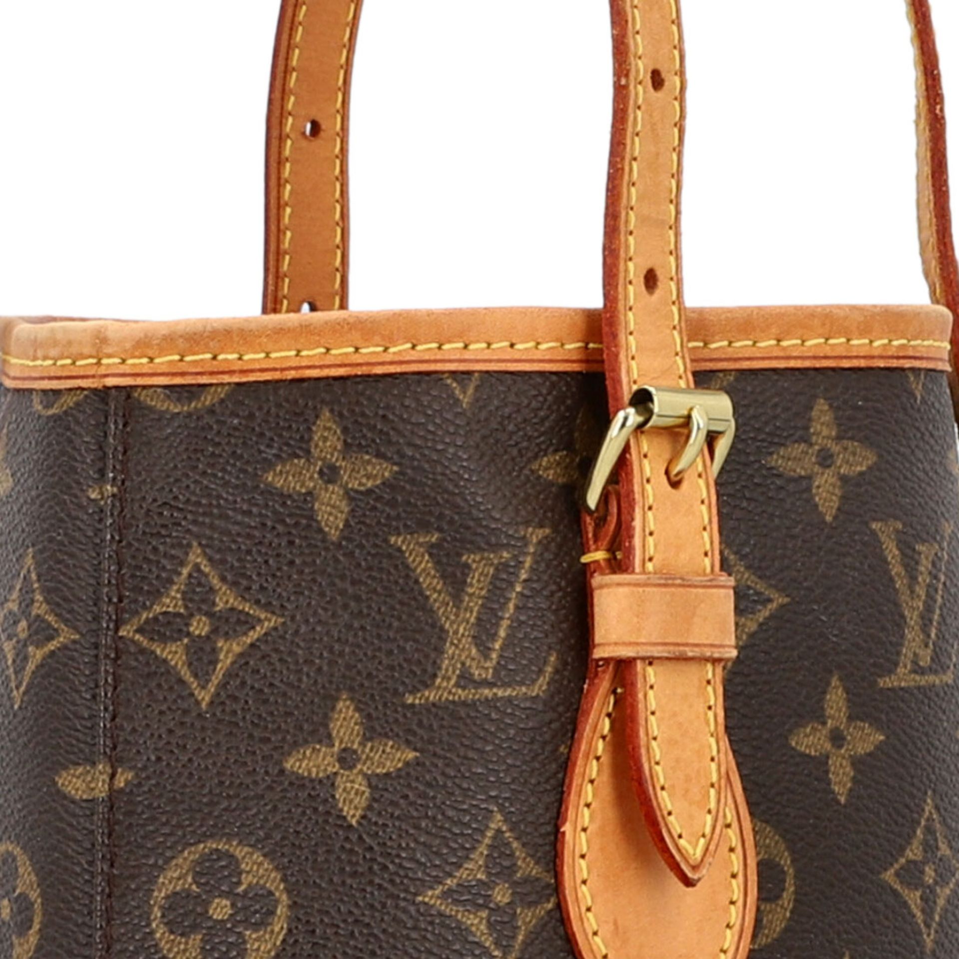 LOUIS VUITTON Bucketbag "BUCKET PM", Koll.: 1999.Monogram Canvas Serie mit Rindsleder- - Bild 8 aus 8