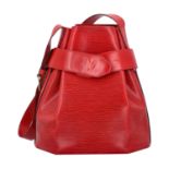 LOUIS VUITTON VINTAGE Beuteltasche "SAC D´EPAULE", Koll. 1995.Epi Leder Serie in Rot