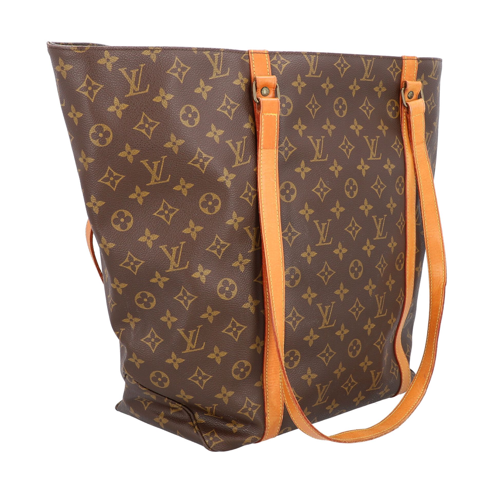 LOUIS VUITTON VINTAGE Shopper "SAC SHOPPING".Monogram Canvas Serie mit Rindsleder-Deta - Bild 2 aus 8