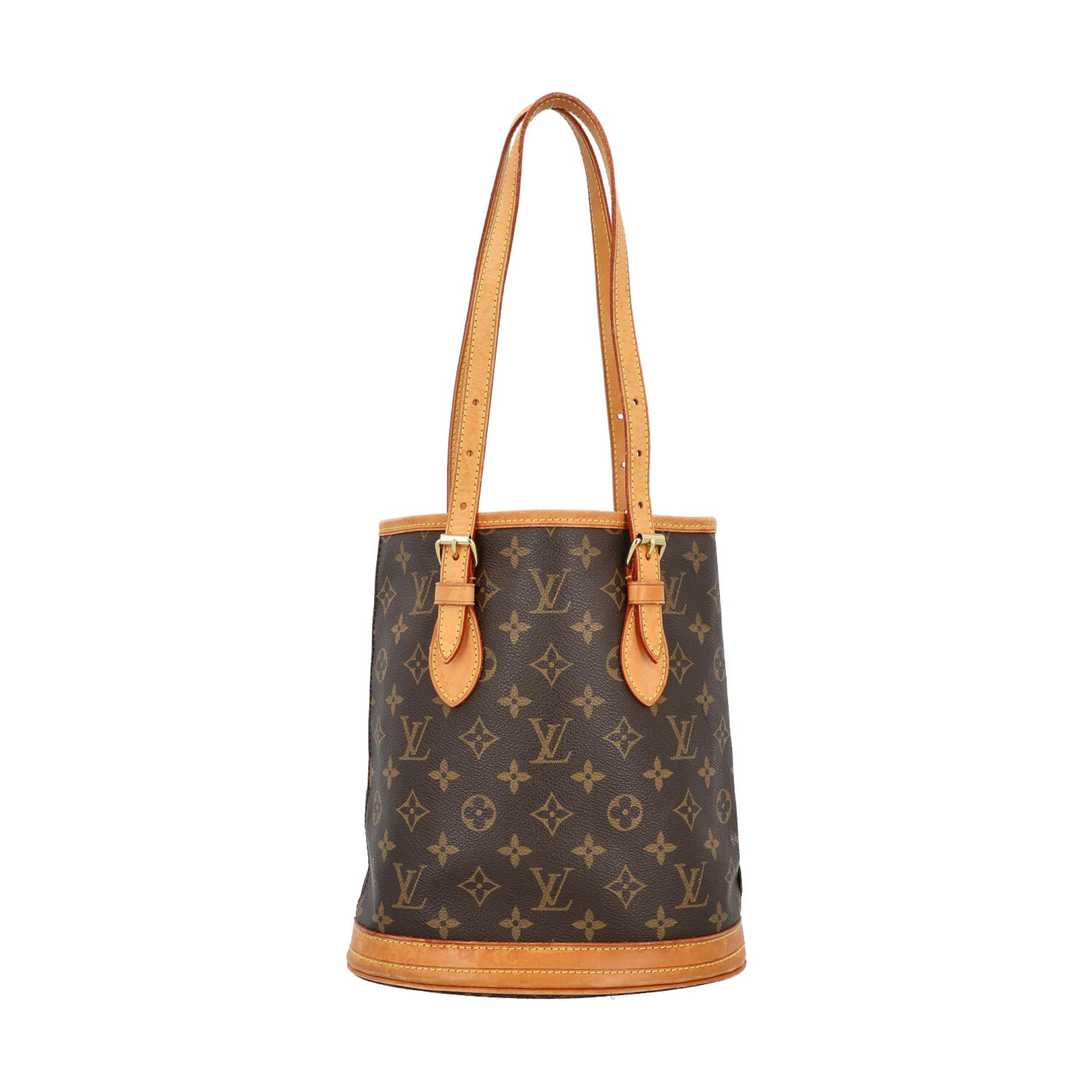 LOUIS VUITTON Bucketbag "BUCKET PM", Koll.: 1999.Monogram Canvas Serie mit Rindsleder-