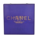 CHANEL Schultertasche, Koll. 2000/2002.Textil in Violett mit Hologram-Logomuster, dopp