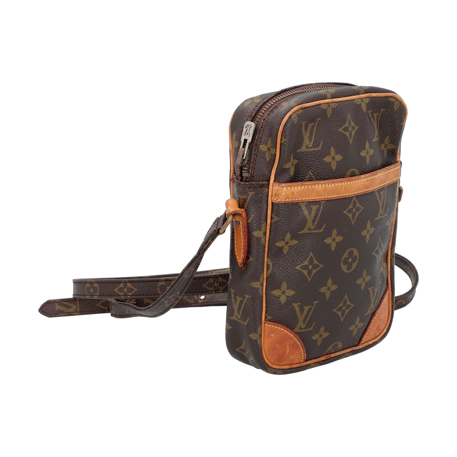 LOUIS VUITTON VINTAGE Umhängetasche "DANUBE".Monogram Canvas Serie mit Rindsleder-Det - Bild 2 aus 5