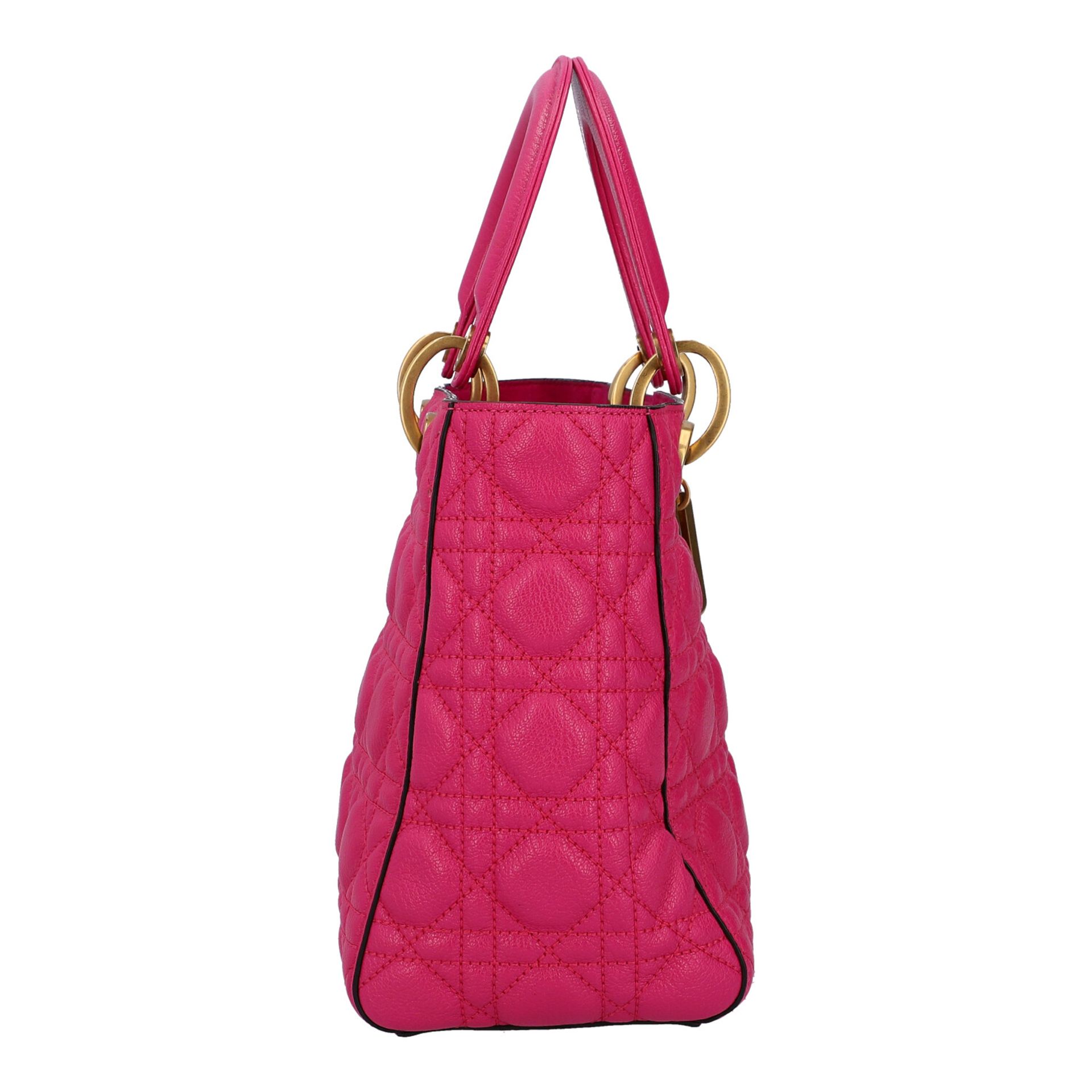 CHRISTIAN DIOR Handtasche "LADY DIOR", Koll. 2018.Limited Edition in Fuchsia. NP. ca.: - Image 3 of 8