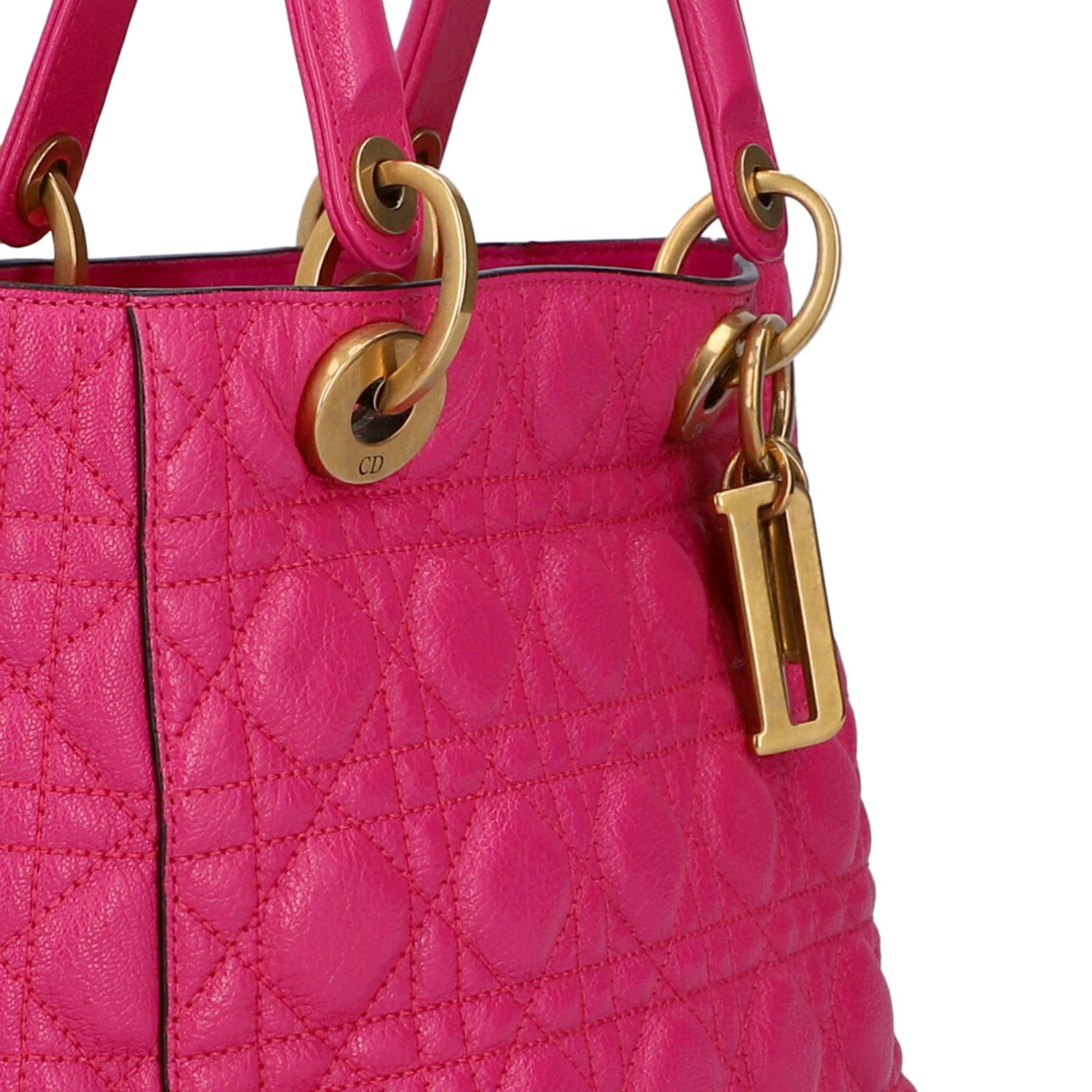 CHRISTIAN DIOR Handtasche "LADY DIOR", Koll. 2018.Limited Edition in Fuchsia. NP. ca.: - Image 8 of 8