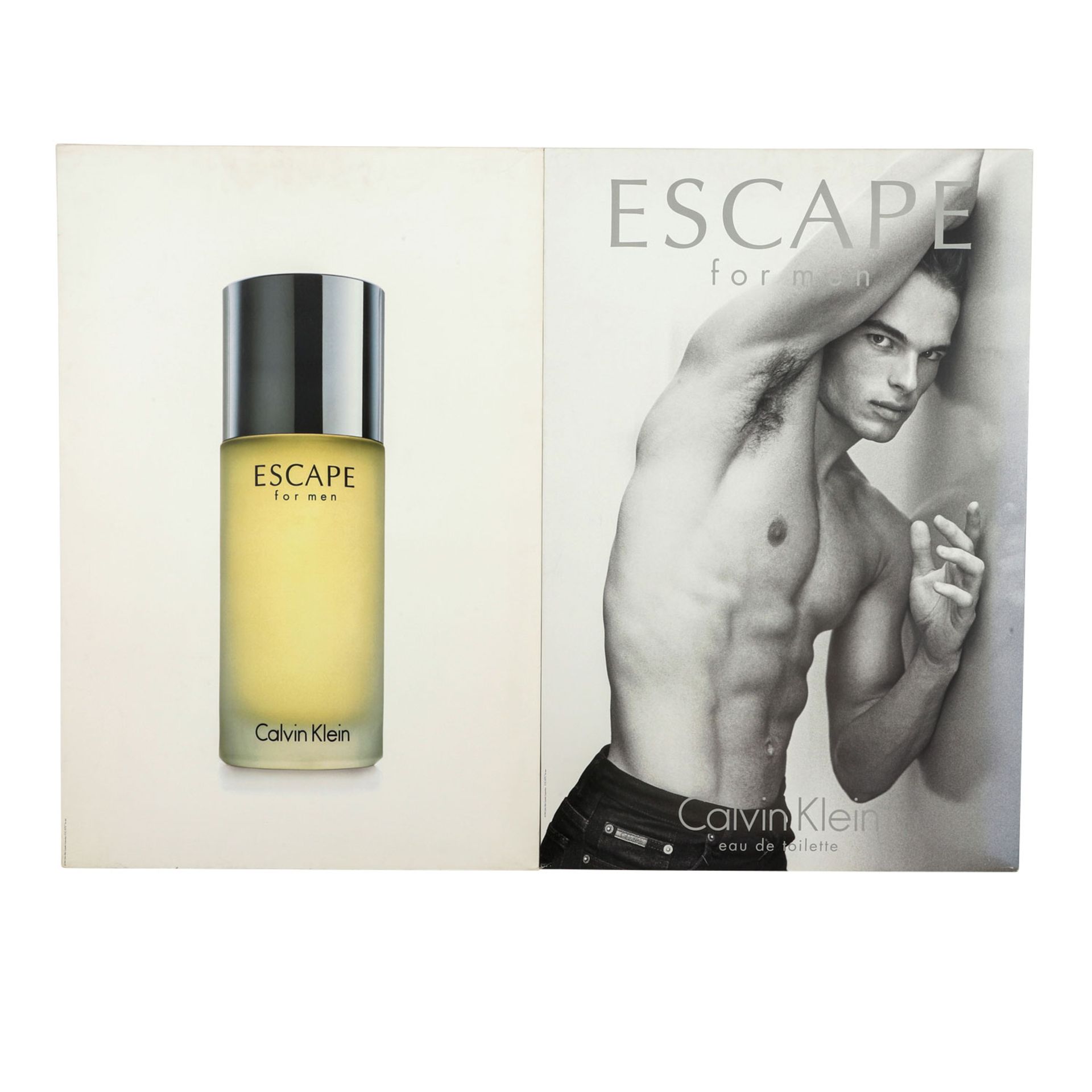 CALVIN KLEIN Reklame "ESCAPE".Aufklappbare Reklame mit beidseitigem Druck. Männermode - Bild 2 aus 2