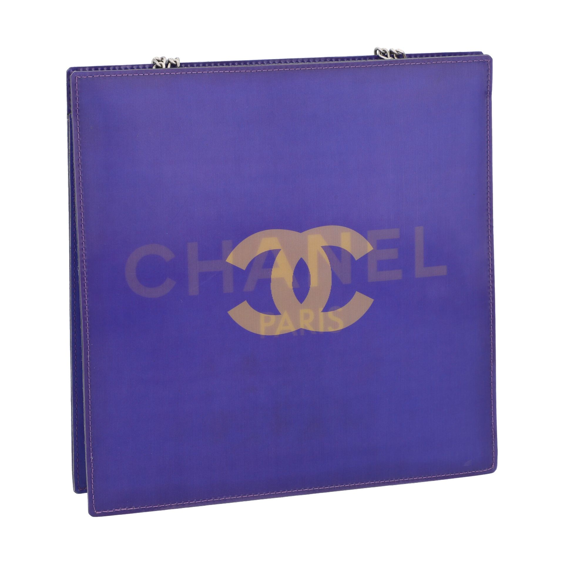 CHANEL Schultertasche, Koll. 2000/2002.Textil in Violett mit Hologram-Logomuster, dopp - Bild 2 aus 9