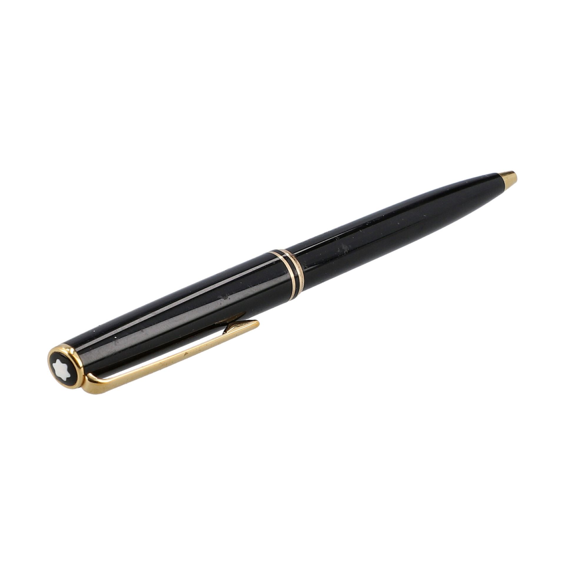 MONTBLANC VINTAGE Drehkugelschreiber "CLASSIC".Korpus aus schwarzem Edelharz mit vergo