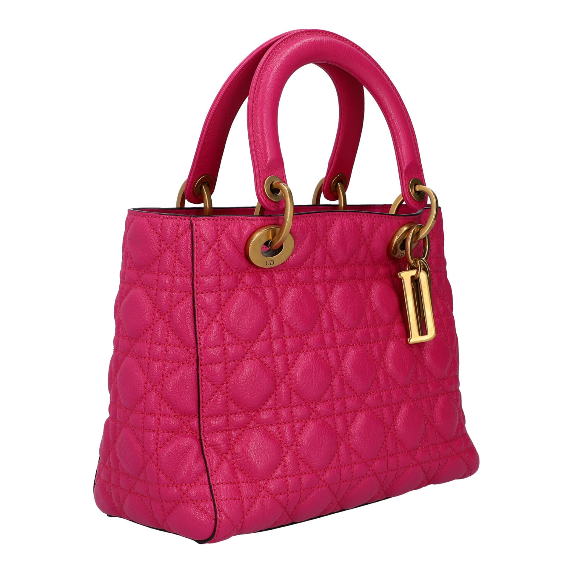 CHRISTIAN DIOR Handtasche "LADY DIOR", Koll. 2018.Limited Edition in Fuchsia. NP. ca.: - Image 2 of 8