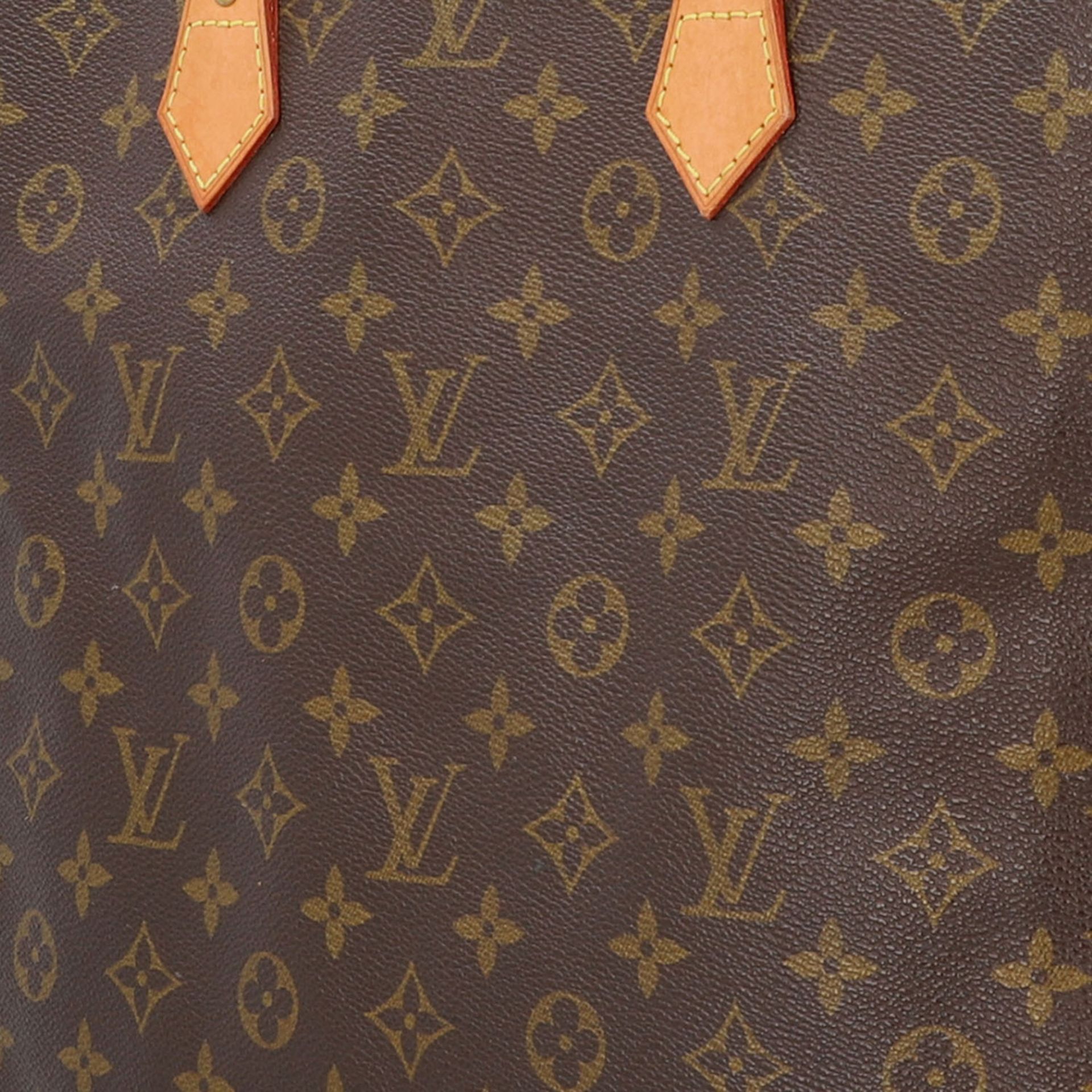 LOUIS VUITTON VINTAGE Henkeltasche "SAC PLAT".Monogram Canvas mit Doppelhenkel aus Rin - Bild 7 aus 8