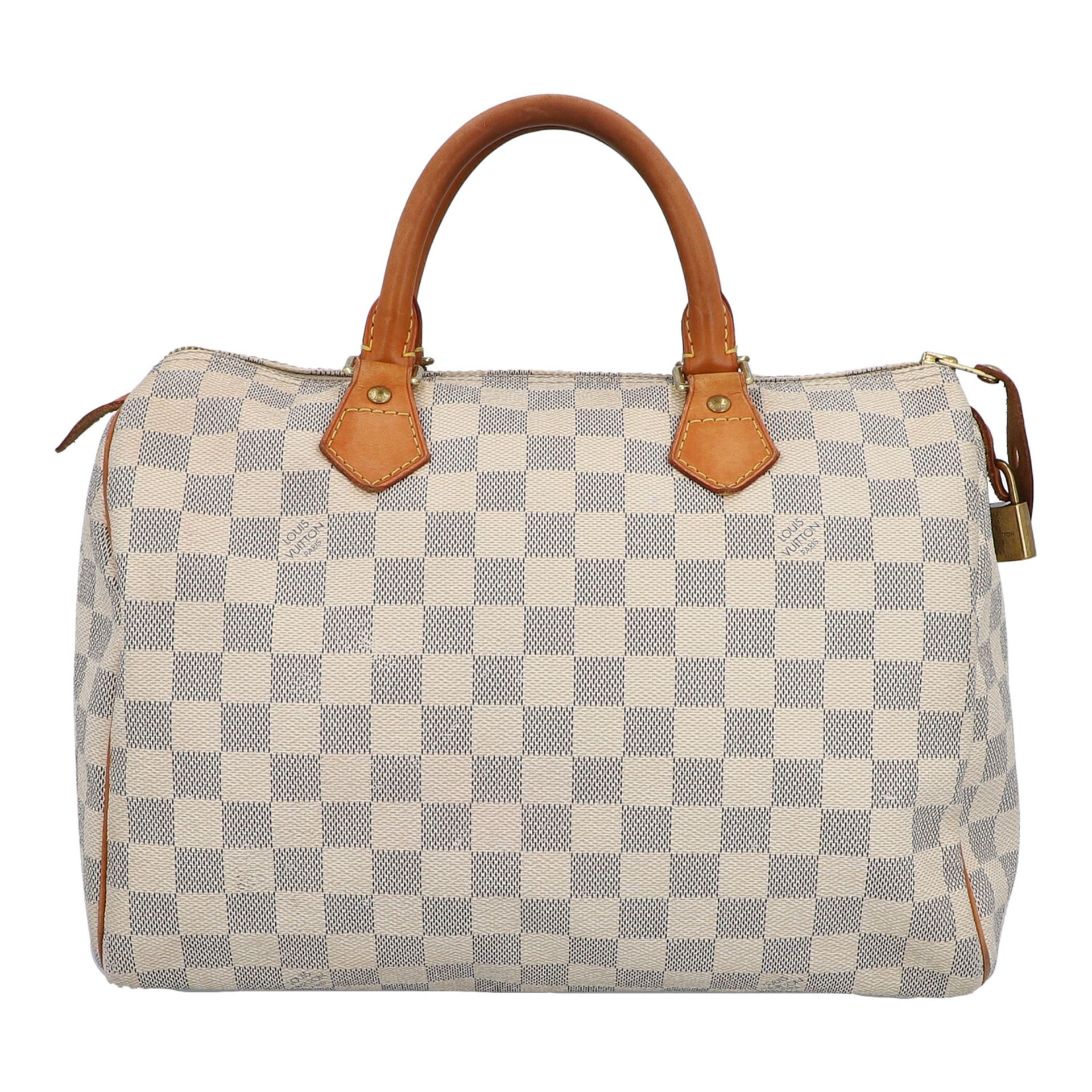 LOUIS VUITTON Henkeltasche "SPEEDY 30", Koll.: 2010.Akt. NP.: 910,-€. Damier Azur Ca