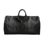 LOUIS VUITTON VINTAGE Weekender "KEEPALL", Koll. 1991.Epi Leder Serie in Schwarz mit g