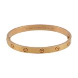 CARTIER Armreif "LOVE BRACELET", akt. NP.: 6.500,-€.Size 18cm. 750 Roségold. Klassi