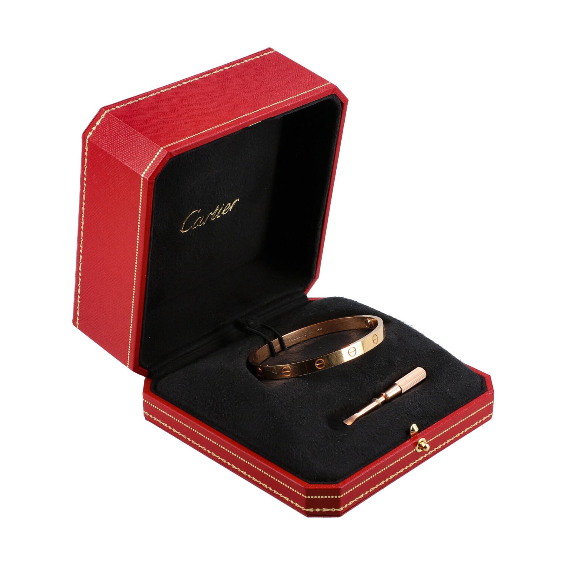 CARTIER Armreif "LOVE BRACELET", akt. NP.: 6.500,-€.Size 18cm. 750 Roségold. Klassi - Image 5 of 6