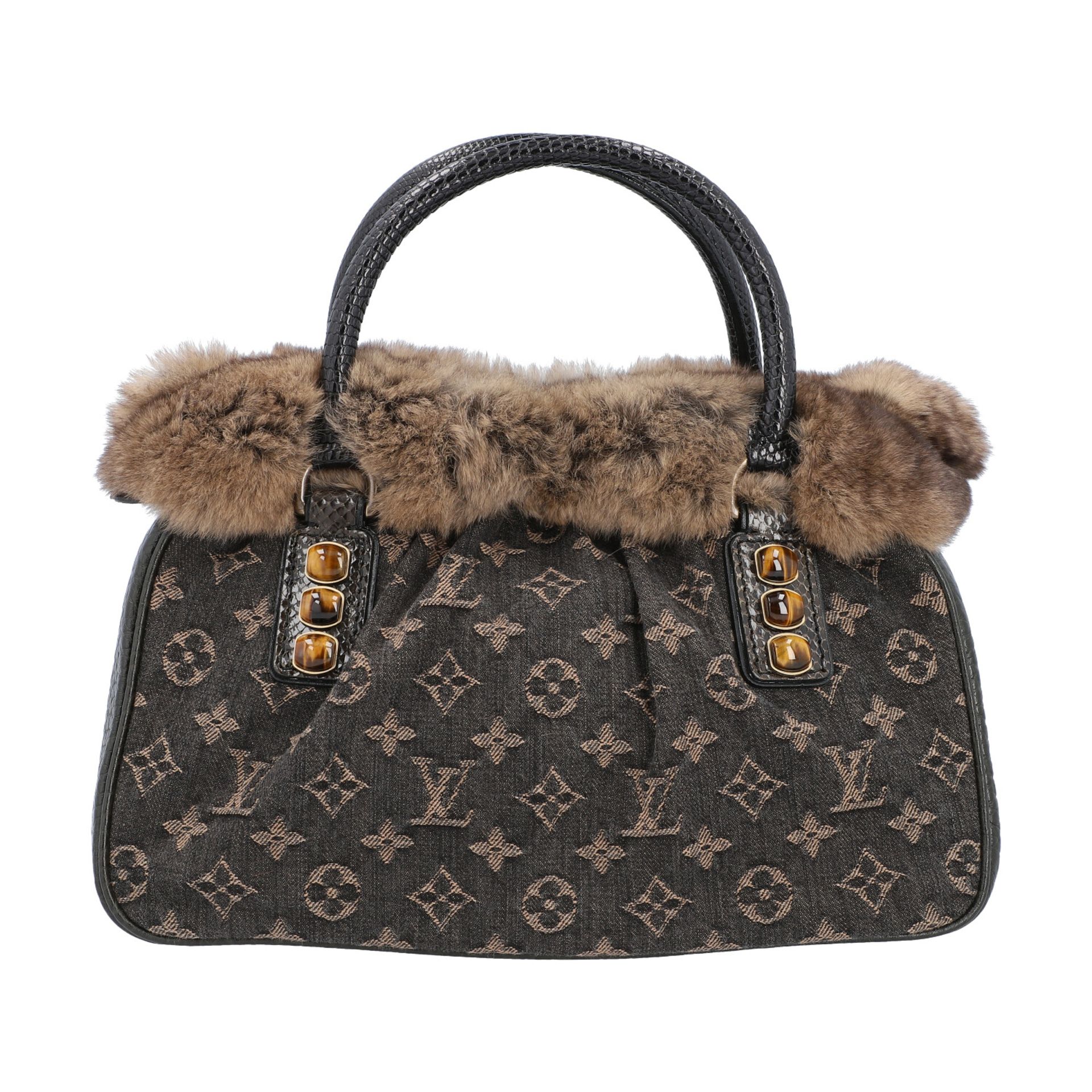 LOUIS VUITTON Henkeltasche "TRAPEZ PM", Koll.: F/W 2005.LIMITED EDITION. Vison Matelas