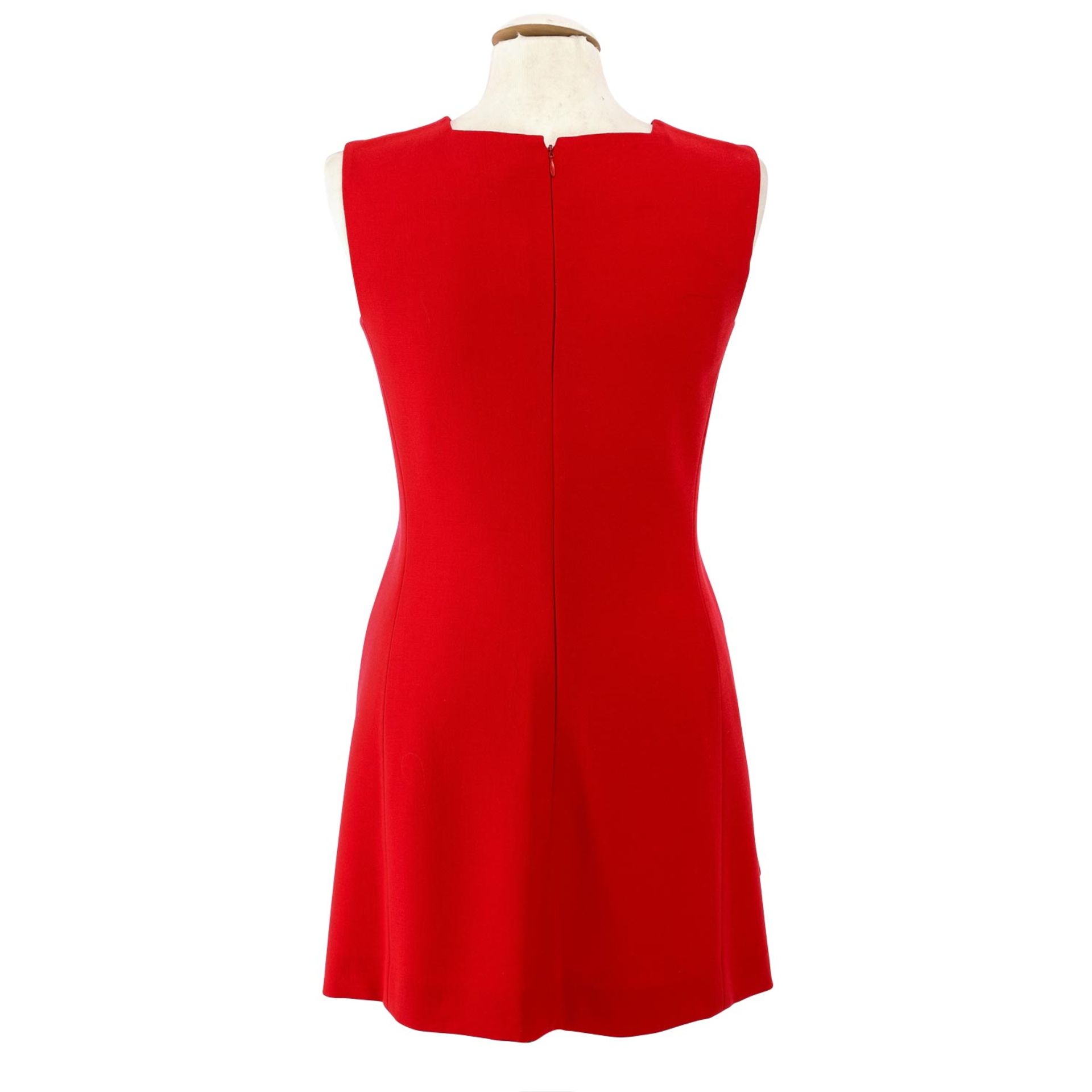 GIANNI VERSACE COUTURE VINTAGE Kleid, Gr. 38 (40 ital.).Klassisches Kleid in Rot, Etui - Bild 4 aus 4