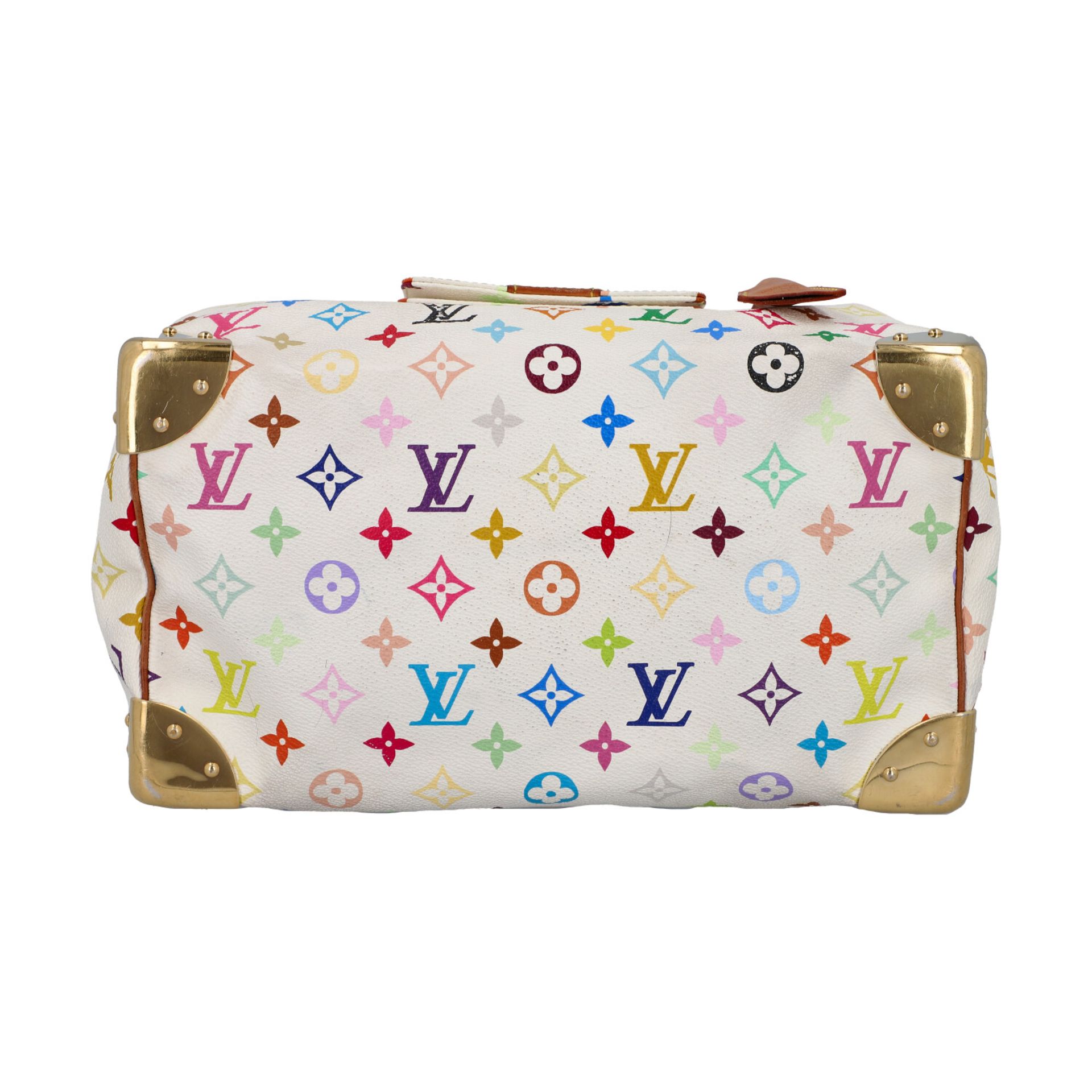 LOUIS VUITTON Henkeltasche "SPEEDY 30", Koll.: 2004. Monogram Multicolor in Weiß mit - Image 5 of 8