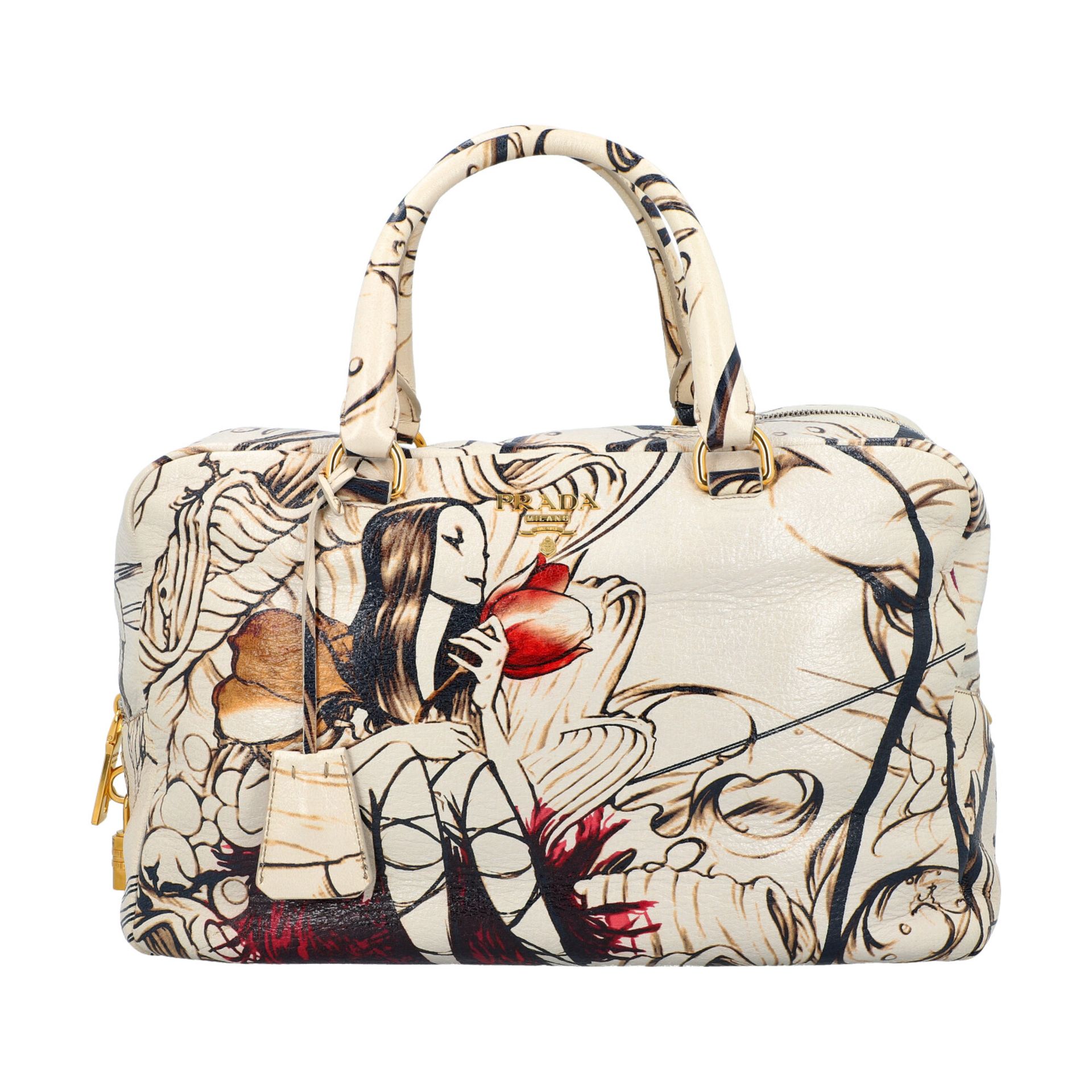 PRADA Handtasche "BAULETTO BAG", Koll. 2008. Limited Edition Prugna Cervo Lux Leder mi