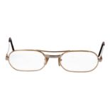 CARTIER VINTAGE Brille "SANTOS". Vergoldetes Modell mit Logo-Detail seitlich, Schraube