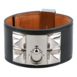 HERMÈS Armband "COLLIER DE CHIEN", Gr. L. Akt. NP.: 995,-€. Chamonix Leder in Schwa