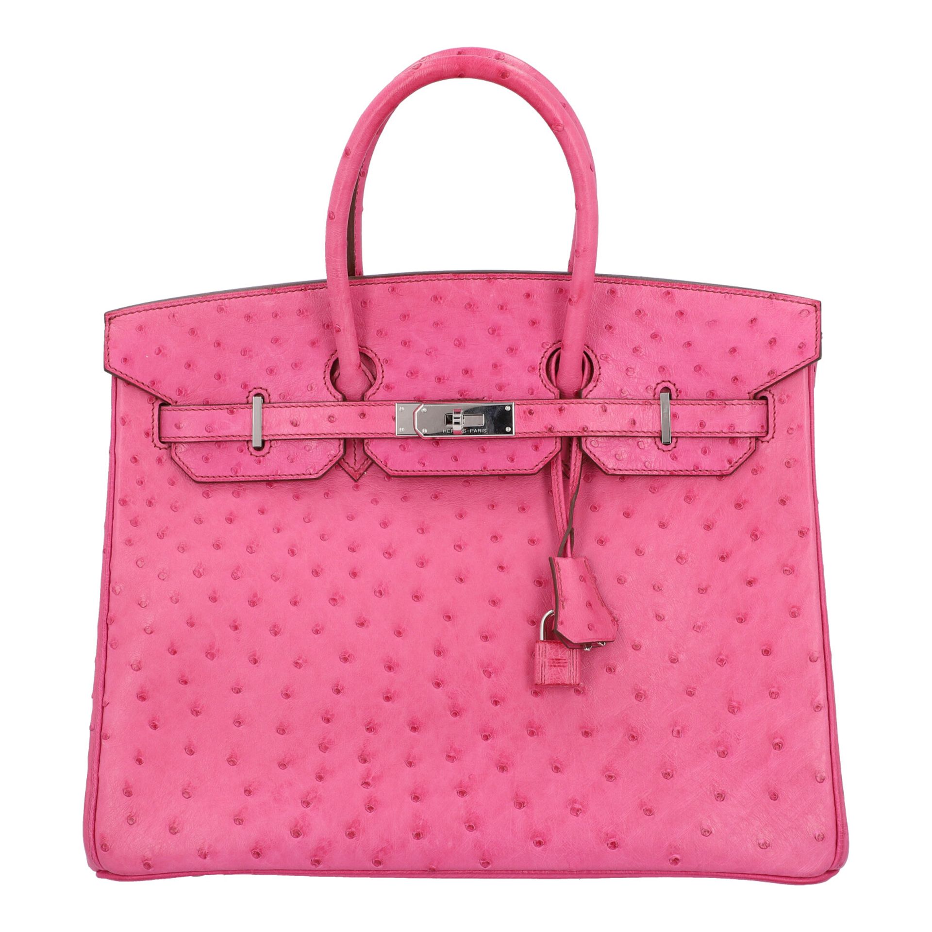 HERMÈS Henkeltasche "BIRKIN OSTRICH 35", Koll.: 2007, NP.: ca. 16.000,-€. Straußen