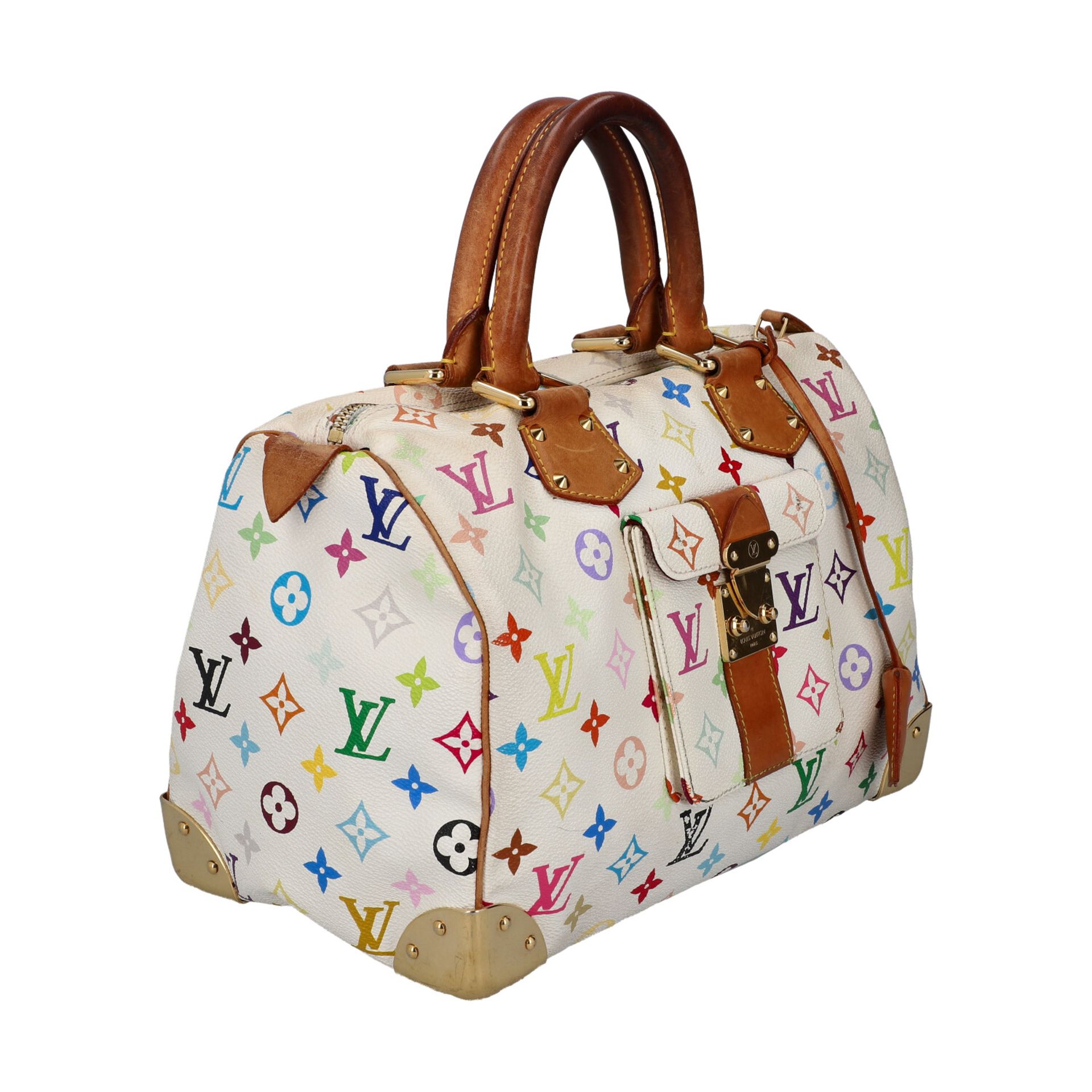 LOUIS VUITTON Henkeltasche "SPEEDY 30", Koll.: 2004. Monogram Multicolor in Weiß mit - Image 2 of 8