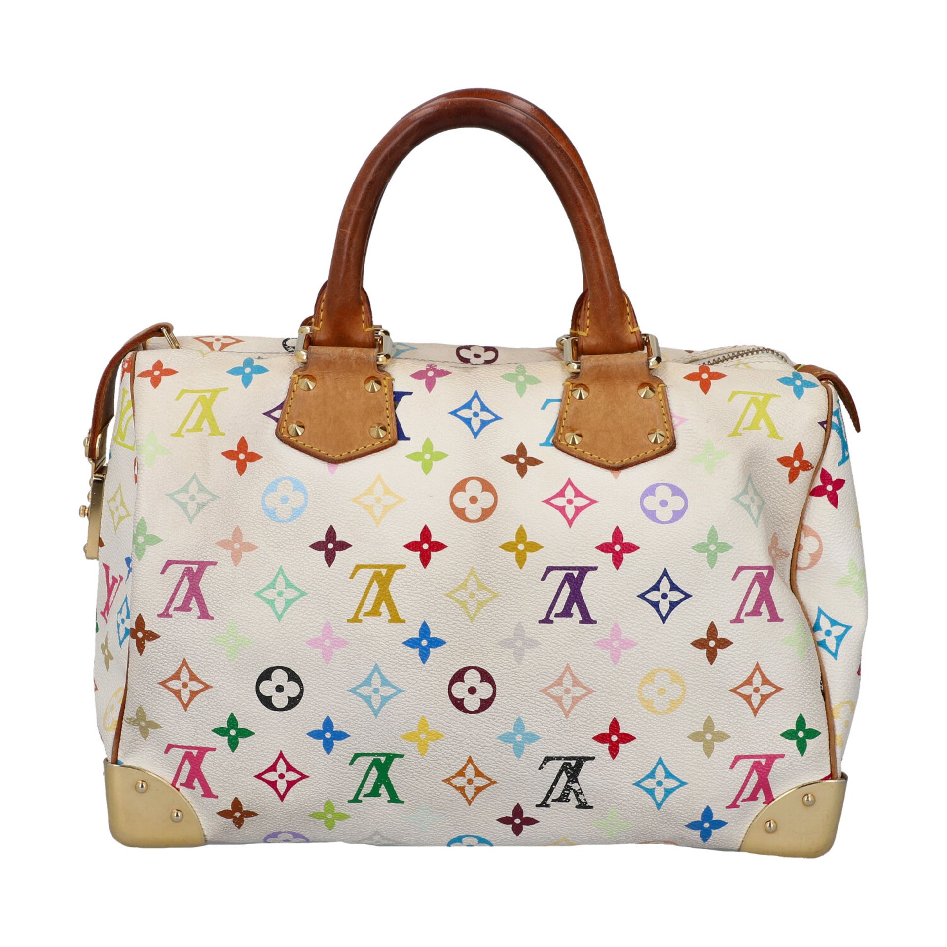 LOUIS VUITTON Henkeltasche "SPEEDY 30", Koll.: 2004. Monogram Multicolor in Weiß mit - Image 4 of 8