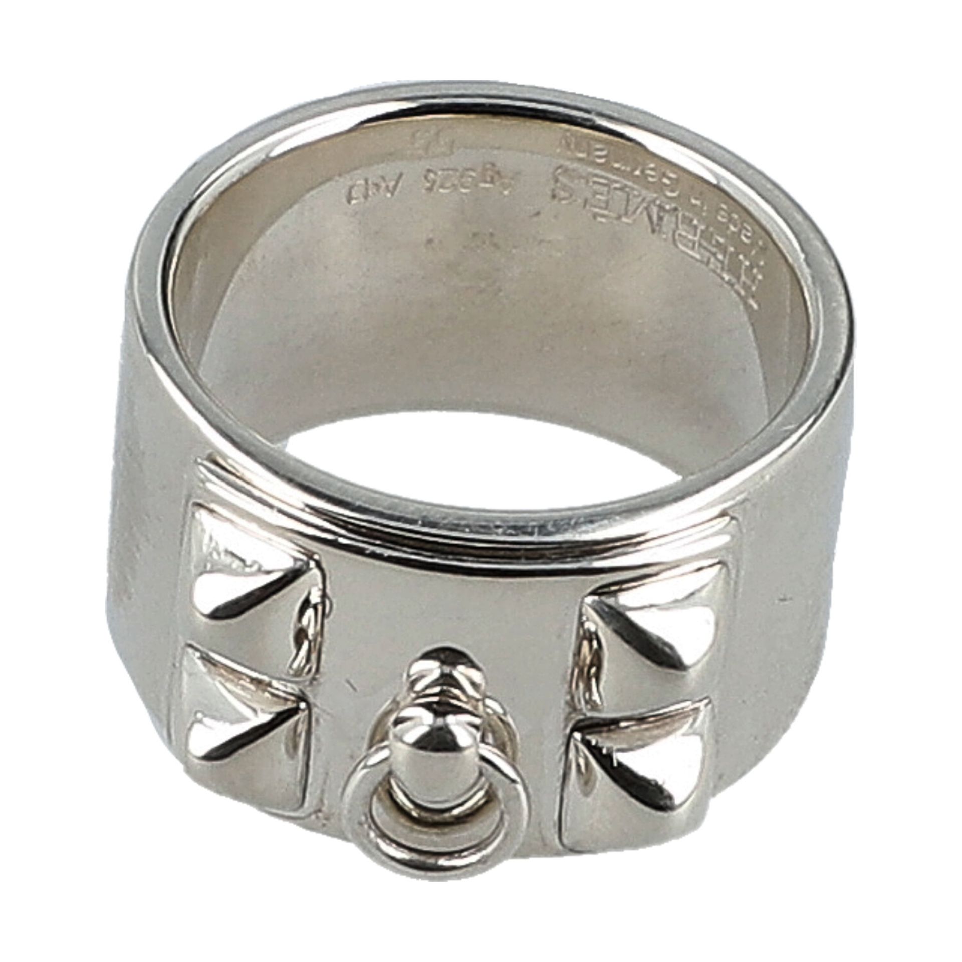 HERMÈS Ring "COLLIER DE CHIEN", Gr. 55. 925 Silber. Massiver Silberring mit klassisch