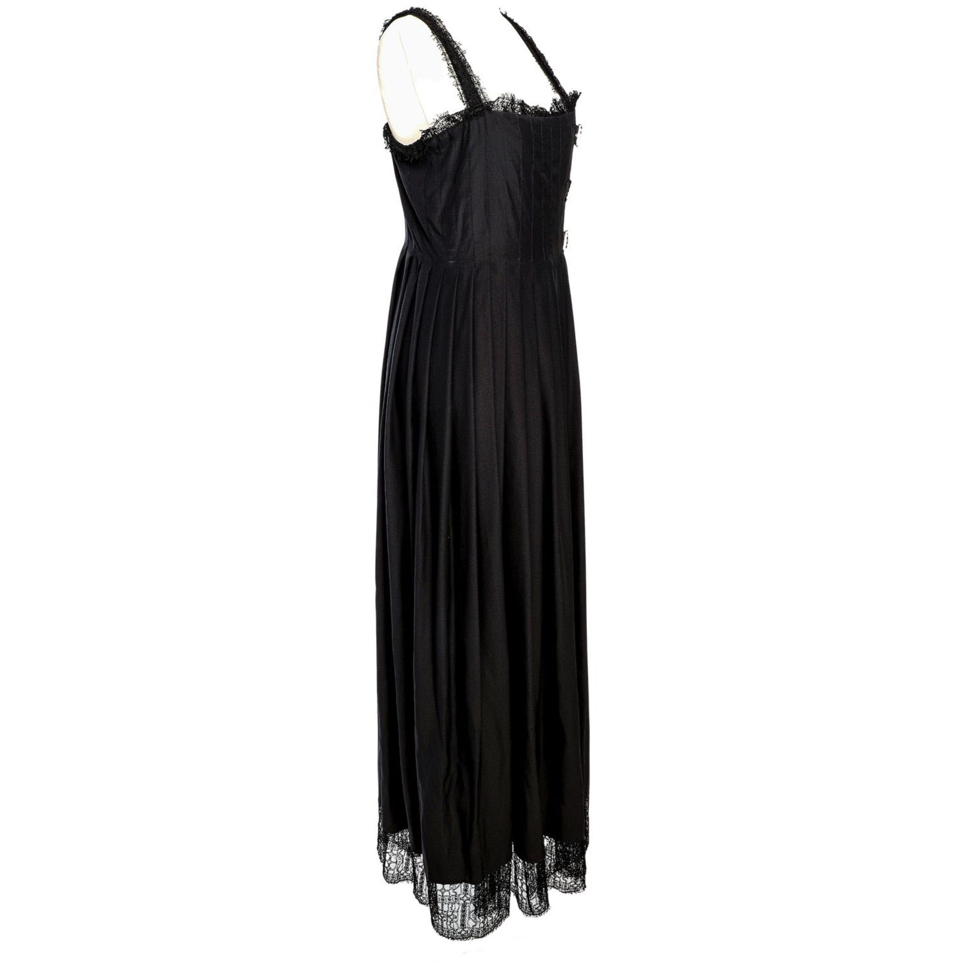 CHANEL Kleid, Gr. 34 (Fr. 36 Herstellergröße). Langes Abendkleid in Schwarz aus 100% - Image 2 of 4