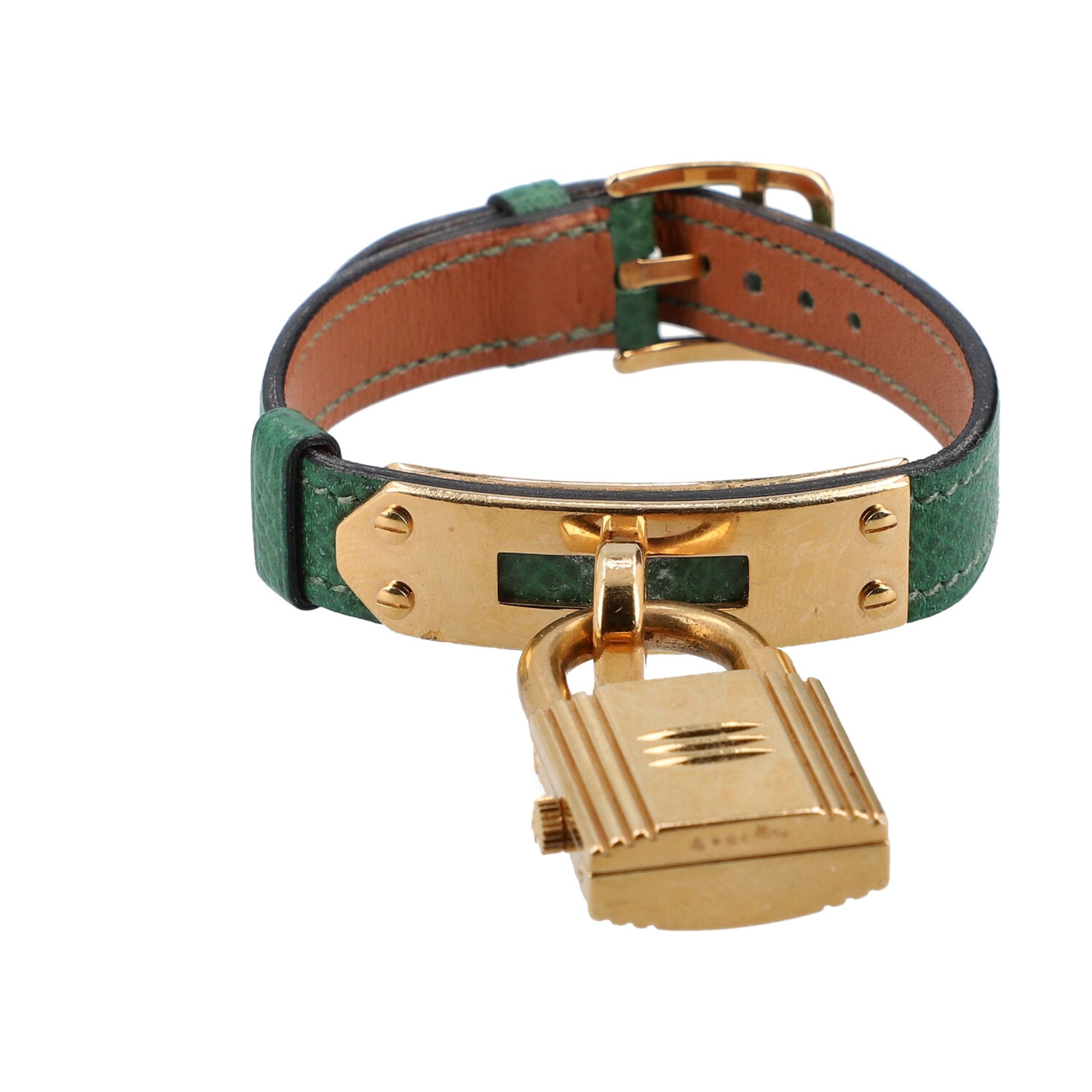 HERMÈS Armbanduhr "MONTRE KELLY-CADENAS", Koll.: 1990, NP.: 2 450 €. Vergeoldetes S