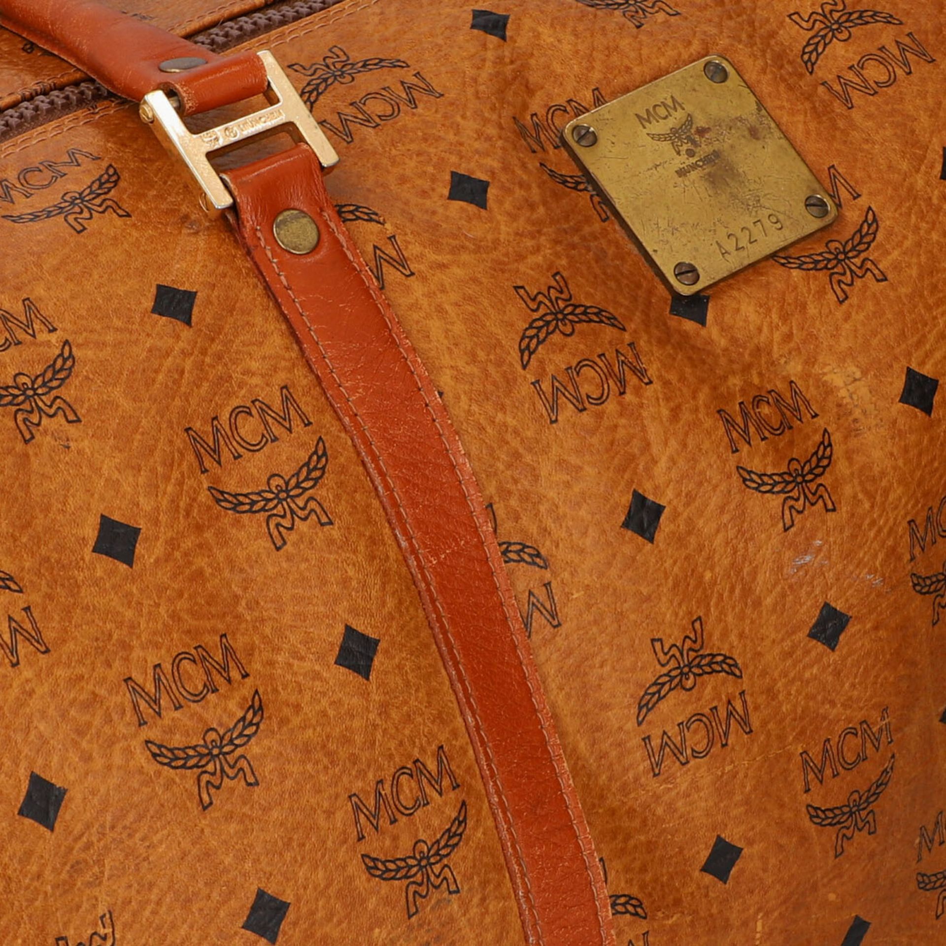 MCM VINTAGE Weekender "TRAVELER 50", akt. NP.: 1.195,-€. Visetos Leder Serie in Cogn - Image 8 of 8