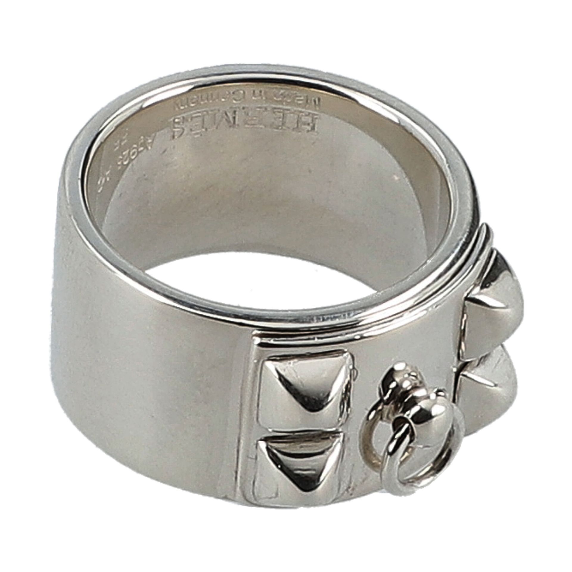 HERMÈS Ring "COLLIER DE CHIEN", Gr. 55. 925 Silber. Massiver Silberring mit klassisch - Image 2 of 4