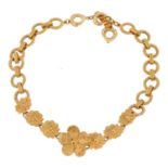 YVES SAINT LAURENT VINTAGE Collier. Dekorative Gliederkette in Goldfarben mit floralen