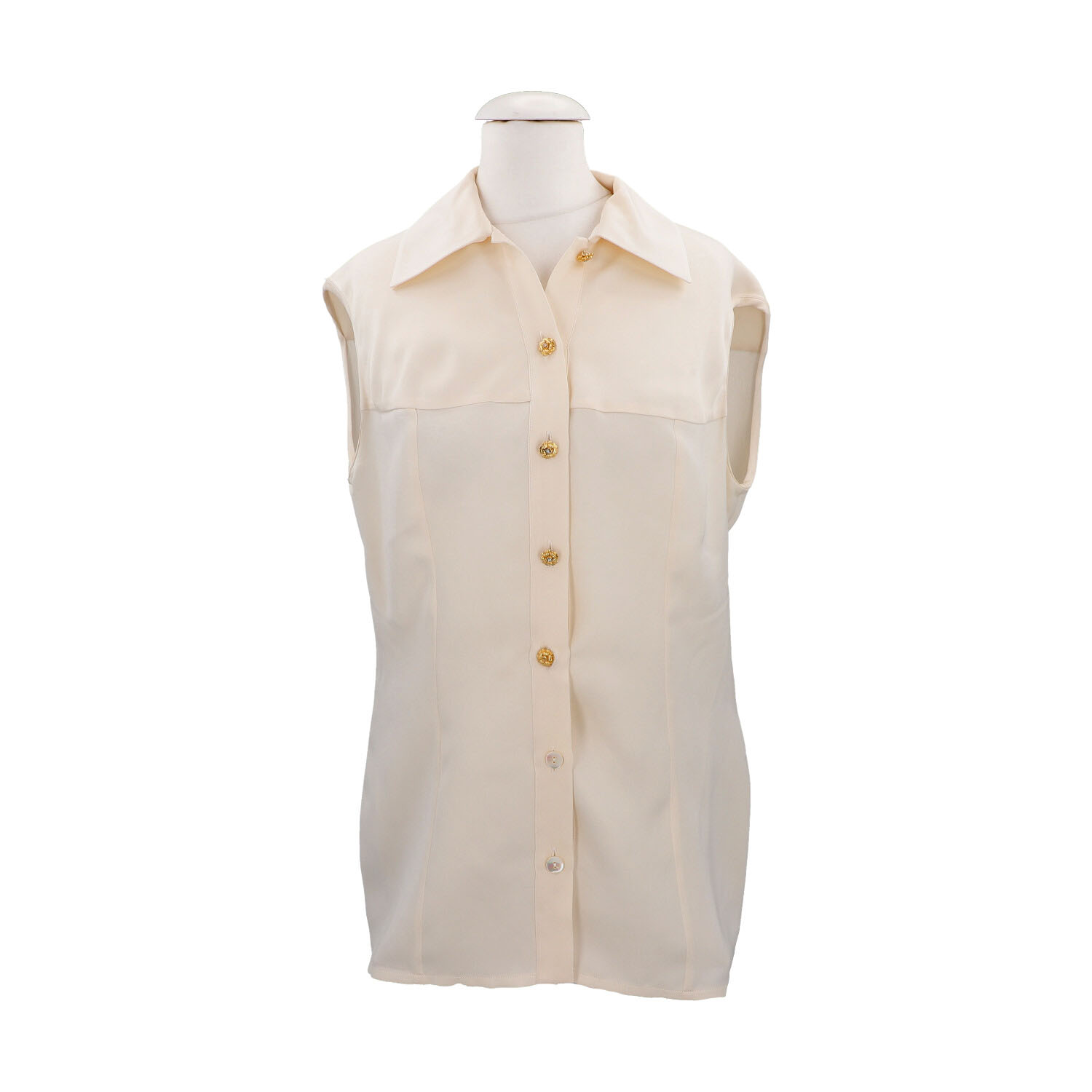 CHANEL BOUTIQUE Bluse, Gr. 42. Collection 26 / Style 26782. Herstellergröße 44. Crem