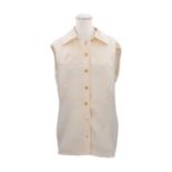 CHANEL BOUTIQUE Bluse, Gr. 42. Collection 26 / Style 26782. Herstellergröße 44. Crem